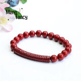 Cinnabar Purple Sand Heart Sutra Bracelet Amulets Fine Jewelry