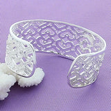 925 Silver Double Heart Bracelet Women Wedding Christmas Gift