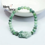 Natural Jadeite Pixiu Bracelet Charms Retro Personalized Jewelry