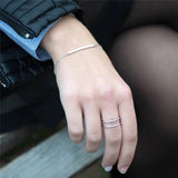 Solid 925 Bracelets For Women Fine Jewelry Charm Bracelet Chain Bangle