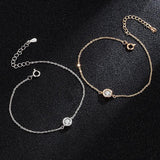 925 Silver Zircon Gemstone Bracelet Wedding Engagement Party Gift