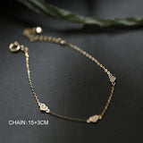 925 Silver 14K Plated 3 Small Hearts Bracelet Women Wedding Minimalist Jewelry