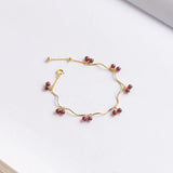 925 Silver Bracelet with Garnet Gemstone for Women
