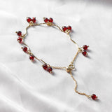 925 Silver Bracelet with Garnet Gemstone for Women