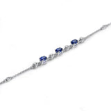 925 Silver Sapphire Zircon Charm Bracelet for Women