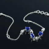 925 Silver Sapphire Zircon Charm Bracelet for Women