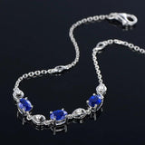 925 Silver Sapphire Zircon Charm Bracelet for Women