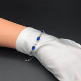 925 Silver Sapphire Zircon Charm Bracelet for Women
