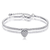 Heart Shape Zircon Gemstone Bracelet Silver 925 Jewelry for Women