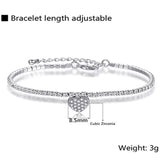Heart Shape Zircon Gemstone Bracelet Silver 925 Jewelry for Women