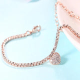 Heart Shape Zircon Gemstone Bracelet Silver 925 Jewelry for Women