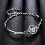 Women's Silver Zircon Bracelet - Elegant Charm Bangle