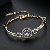Women's Silver Zircon Bracelet - Elegant Charm Bangle