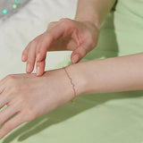 925 Sterling Silver Water Wave Bracelet Minimalist Chain Jewelry Gift