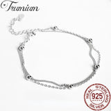 925 Sterling Silver Beads Line Chain Bracelet for Women
