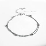 925 Sterling Silver Beads Line Chain Bracelet for Women