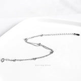 925 Sterling Silver Beads Line Chain Bracelet for Women