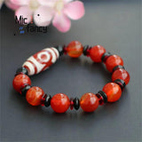 Natural Tibet Dzi Agate Bracelet Retro Style Men Women Charm Jewelry
