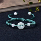 Jade Emerald Money Beads Bracelet Adjustable Bangle Charm