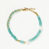 Green Stone & Pearl Healing Bracelet Gift