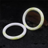 Natural Yellow Hand Carved Round Lantian Jade Bracelet