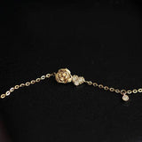 925 Silver Zircon Heart Rose Flower Charm Bracelet Women Jewelry