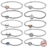 925 Sterling Silver Couple Bracelet Bucket Buckle DIY Jewelry