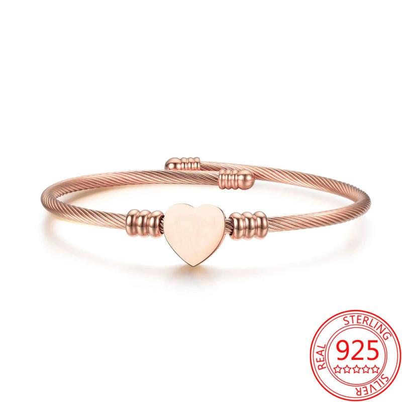 Stainless Steel Rose Bracelet Adjustable Girl Jewelry Gift