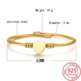 Stainless Steel Rose Bracelet Adjustable Girl Jewelry Gift