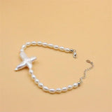 925 Sterling Silver Freshwater Baroque Cross Pearl Bracelet Gift for Women