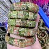 Unakite Stone Beads Bracelet Natural Gemstone Jewelry Bangle For Woman