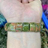 Unakite Stone Beads Bracelet Natural Gemstone Jewelry Bangle For Woman