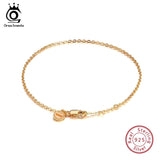 925 Silver Women Bracelet Gold Color Small Charm Jewelry SB28