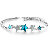 925 Sterling Silver Stackable Star Clear CZ Link Bracelet