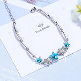 925 Sterling Silver Stackable Star Clear CZ Link Bracelet