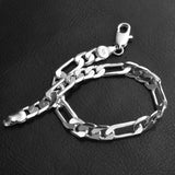 925 Silver 6MM Link Chain Bracelet Wedding Charm Jewelry