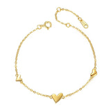 TrustDavis 925 Sterling Silver 14K Plated Heart Chain Bracelet Wedding Gift
