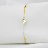 TrustDavis 925 Sterling Silver 14K Plated Heart Chain Bracelet Wedding Gift