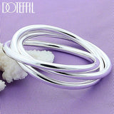 925 Silver 3-Line Bangle Bracelet