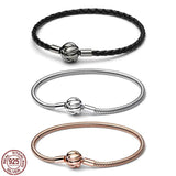 925 Silver Triple Knot Bracelet for Charm Beads DIY
