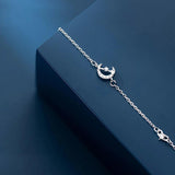 925 Sterling Silver Cupid Moon Charm Bracelet for Women