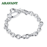 925 Silver Heart Link Bracelet Women