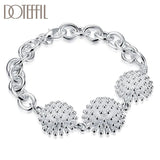 925 Silver Firework Flower Bracelet Women Wedding Party Jewelry