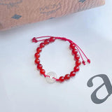Rabbit Year Red Agate Bead Bracelet for Women ASL153