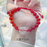 Rabbit Year Red Agate Bead Bracelet for Women ASL153