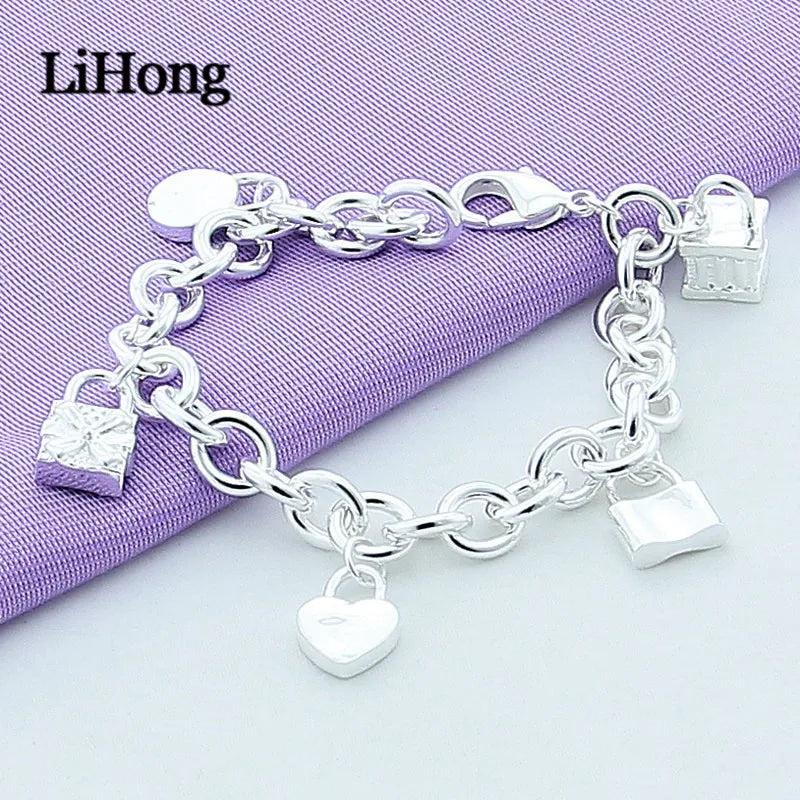 925 Sterling Silver Bracelet Starfish Pendant Charm Jewelry Wedding Gift
