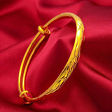 Dragon Phoenix 24KT Resizable Bracelet Bangle