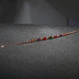 Cellacity Silver 925 Bracelet 7 Colors Gemstones Women Rose Accessory