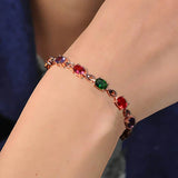 Cellacity Silver 925 Bracelet 7 Colors Gemstones Women Rose Accessory