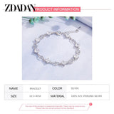925 Silver Heart Crystal Bracelet Wedding Jewelry